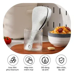 (Hàng nhập khẩu) Muôi Xới Cơm Inox Phủ Titanium Cao Cấp Không Gỉ Gume GM-D2116