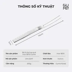(Hàng nhập khẩu) Bộ 6 Nĩa Hoa Quả Inox 18/10 Gume GM D2117 Không Gỉ