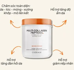 Collagen Dạng Bột Codeage Hydrolyzed Multi Collagen Peptides 567g - Hỗ Trợ Làm Đẹp Da, Giảm Nếp Nhăn, Dạng Uống Dễ Dàng