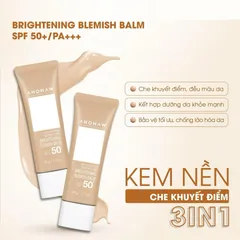 (Hàng nhập khẩu) Kem Nền Ahohwa Brightening Blemish Balm SPF50+/PA+++ 50gr - Che Khuyết Điểm 3in1