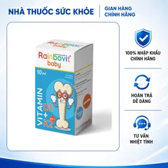 (Hàng nhập khẩu) Vitamin D3K2 Rainbovit Baby 10ML Dạng Giọt - Hỗ Trợ Tăng Cường Hấp Thu Canxi Cho Bé Từ Sơ Sinh