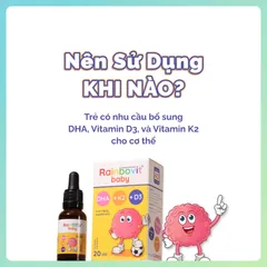 (Hàng nhập khẩu) Siro Nhỏ Giọt Rainbovit Baby DHA + K2 + D3 - DHA Từ Vi Tảo Cho Bé