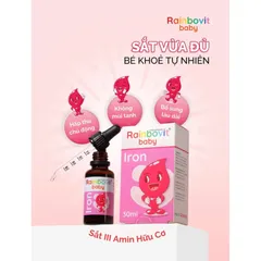 (Hàng nhập khẩu) Siro Rainbovit Baby Iron Bổ Sung Sắt Hữu Cơ Cho Bé Từ Sơ Sinh - Hỗ Trợ Tạo Máu, Lọ 30ML