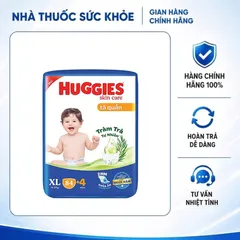 (Hàng chính hãng) Tã Quần Huggies Skincare Tràm Trà Tự Nhiên Size XL 84+4 Miếng - Cho Bé 12-17kg