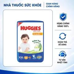 (Hàng chính hãng) Tã Quần Huggies Skincare Tràm Trà Tự Nhiên Size XXL 76+4 Miếng - Cho Bé Từ 15kg