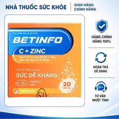 (Hàng chính hãng) Viên sủi Betinfo C + Zinc hỗ trợ tăng cường sức đề kháng - hộp 20 viên