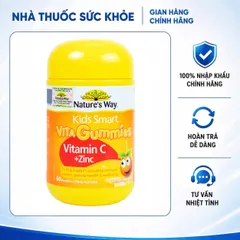 (Hàng nhập khẩu) Kẹo Dẻo Bổ Sung Vitamin C + Kẽm Nature's Way Kids Smart Vita Gummies 60 Viên - Hỗ Trợ Sức Khỏe Trẻ Em, Vị Cam Ngon Miệng