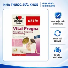 [Hàng chính hãng - Đủ VAT] Viên uống Bổ Sung Vitamin Aktiv Vital Pregna Doppelherz cho Bà Bầu - Hỗ Trợ Sức Khỏe Mẹ và Bé, Hộp 30 Viên