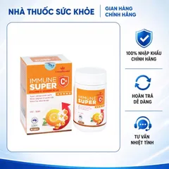 (Hàng nhập khẩu) Immune Super C+ LunaRosaQ Lọ 60 Viên - Bổ Sung Vitamin C, Kẽm, Vitamin D3 Hỗ Trợ Tăng Cường Sức Đề Kháng