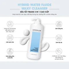 (Hàng nhập khẩu) Sữa Tẩy Trang Ahohaw Hybrid Water Fluide Milky Cleanser 1200ml - 3in1 Làm Sạch, Cấp Ẩm, Dịu Nhẹ Cho Mọi Loại Da