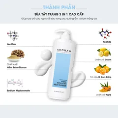(Hàng nhập khẩu) Sữa Tẩy Trang Ahohaw Hybrid Water Fluide Milky Cleanser 1200ml - 3in1 Làm Sạch, Cấp Ẩm, Dịu Nhẹ Cho Mọi Loại Da