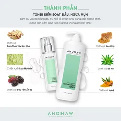 (Hàng nhập khẩu) Toner Ahohaw Control Clinical Cân Bằng Da, Cấp Ẩm Dịu Nhẹ, Cải Thiện Mụn 140ml