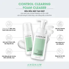 (Hàng nhập khẩu) Sữa Rửa Mặt Dạng Bọt Dành Cho Da Dầu Mụn Ahohaw Control Clearing Foam Cleanser 150ml