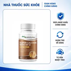 (Hàng nhập khẩu) AusNatures Super Calcium with Vit D Lọ 60 Viên - Canxi Hữu Cơ Kết Hợp Vitamin D3 Hỗ Trợ Xương Chắc Khỏe
