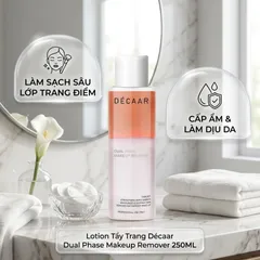 (Hàng nhập khẩu) Lotion Tẩy Trang Décaar Dual Phase Makeup Remover 250ML - Làm Sạch Sâu Lớp Trang Điểm, Cấp Ẩm & Làm Dịu Da