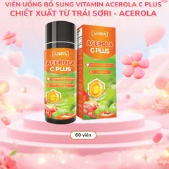 (Hàng chính hãng) ADIVA Acerola C Plus Hộp 60 Viên - Bổ Sung Vitamin C Từ Acerola Hỗ Trợ Tăng Cường Sức Đề Kháng