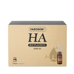 (Hàng nhập khẩu) Faroson HA Bio Placenta Serum Hộp 6 Lọ x 10ml - Serum Dưỡng Ẩm Hỗ Trợ Làm Mịn Da