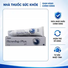 (Hàng nhập khẩu) Acnedap Plus Gel Tuýp 15g - Gel Hỗ Trợ Chăm Sóc Da Mụn Trứng Cá
