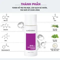 (Hàng nhập khẩu) Toner BHA 2% Exfoliating Ahohwa 80ml - Hỗ Trợ Làm Sạch Da, Kiểm Soát Dầu, Cải Thiện Lỗ Chân Lông