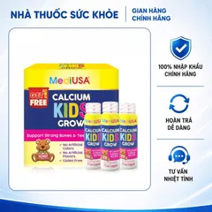 (Hàng nhập khẩu) MediUSA Calcium Kids Grow 50ml x 3 Chai - Hỗ Trợ Bổ Sung Canxi, Phát Triển Xương Răng Cho Trẻ