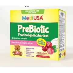 (Hàng nhập khẩu) Men vi sinh bổ sung chất xơ Probiotic Fructooligosaccharides MediUSA - Hộp 30 gói