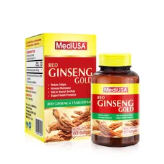 (Hàng nhập khẩu) MediUSA Red Ginseng Gold 60 Viên - Hỗ Trợ Bồi Bổ Sức Khỏe