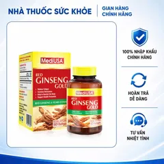 (Hàng nhập khẩu) MediUSA Red Ginseng Gold 60 Viên - Hỗ Trợ Bồi Bổ Sức Khỏe