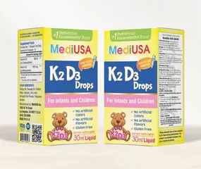 (Hàng nhập khẩu) MediUSA K2 D3 Drops hỗ trợ hấp thu canxi cho bé - Chai 30ml