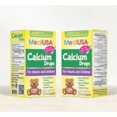 (Hàng nhập khẩu) Siro bổ sung Canxi dạng nhỏ giọt MediUSA Calcium Drops - Chai 30ml