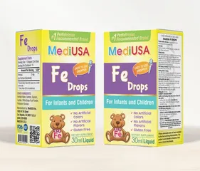 (Hàng nhập khẩu) Siro bổ sung sắt hữu cơ nhỏ giọt cho bé MediUSA Fe Drops Lọ 30ml