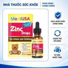 (Hàng nhập khẩu) Siro Zinc Drops MediUSA hỗ trợ bổ sung kẽm dạng giọt cho trẻ - Chai 30ml