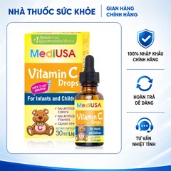 (Hàng nhập khẩu) Siro bổ sung Vitamin C MediUSA Vitamin C Drops hỗ trợ tăng đề kháng hộp 30ml