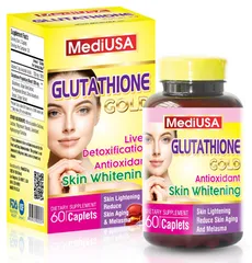 (Hàng nhập khẩu) Viên uống hỗ trợ trắng da MediUSA Glutathione Skin Whitening - Lọ 60 viên