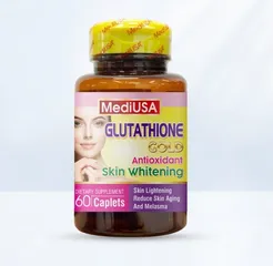 (Hàng nhập khẩu) Viên uống hỗ trợ trắng da MediUSA Glutathione Skin Whitening - Lọ 60 viên