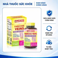 (Hàng nhập khẩu) MediUSA Varicose Veins 30 Viên - Hỗ Trợ Tuần Hoàn Chân