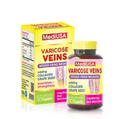 (Hàng nhập khẩu) MediUSA Varicose Veins 30 Viên - Hỗ Trợ Tuần Hoàn Chân