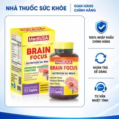 (Hàng nhập khẩu) Brain Focus MediUSA 30 Viên - Hỗ Trợ Trí Nhớ