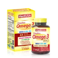(Hàng nhập khẩu) Premium Omega 3 Gold MediUSA 30 Viên - Bổ Sung Omega 3