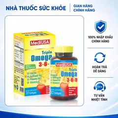 (Hàng nhập khẩu) Triple Omega 3-6-9 MediUSA 30 Viên - Hỗ Trợ Tăng Cường Sức Khỏe