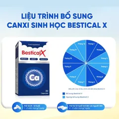 (Hàng nhập khẩu) Canxi Sinh Học Bestical X Dạng Viên Cho Bé 8Y+ Hộp 30 Viên - Bổ Sung Canxi, Vitamin D3, K2