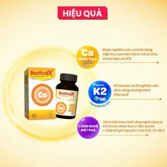 (Hàng nhập khẩu) Canxi Sinh Học Bestical X Dạng Viên Cho Trẻ Từ 8 Tuổi Hộp 60 Viên - Bổ Sung Canxi, Vitamin D3, K2