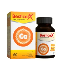 (Hàng nhập khẩu) Canxi Sinh Học Bestical X Dạng Viên Cho Trẻ Từ 8 Tuổi Hộp 60 Viên - Bổ Sung Canxi, Vitamin D3, K2