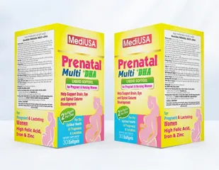 (Hàng nhập khẩu) Vitamin Tổng Hợp Cho Bà Bầu MediUSA Prenatal Multi + DHA - Hộp 30 Viên