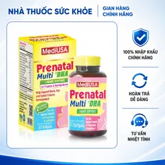 (Hàng nhập khẩu) Vitamin Tổng Hợp Cho Bà Bầu MediUSA Prenatal Multi + DHA - Hộp 30 Viên