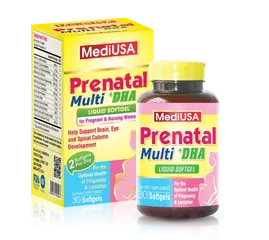 (Hàng nhập khẩu) Vitamin Tổng Hợp Cho Bà Bầu MediUSA Prenatal Multi + DHA - Hộp 30 Viên