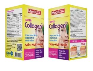 (Hàng nhập khẩu) Viên uống đẹp da MediUSA Super Collagen + C Lọ 60 viên