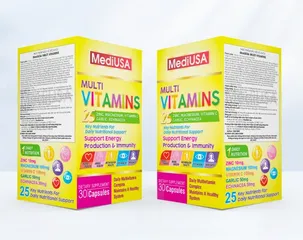 (Hàng nhập khẩu) Vitamin tổng hợp Multi Vitamins MediUSA - Bổ sung Vitamin, khoáng chất cho cơ thể lọ 30 viên