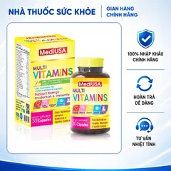 (Hàng nhập khẩu) Vitamin tổng hợp Multi Vitamins MediUSA - Bổ sung Vitamin, khoáng chất cho cơ thể lọ 30 viên