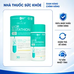 (Hàng nhập khẩu) Viên uống hỗ trợ trắng da mờ nám Lacir Glutathione Plus - Lọ 30 viên