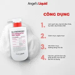 (Hàng nhập khẩu) Sữa Tắm Hỗ Trợ Giảm Mụn Mờ Thâm Angel’s Liquid Glutathione BHA Exfoliating Body Wash 500g